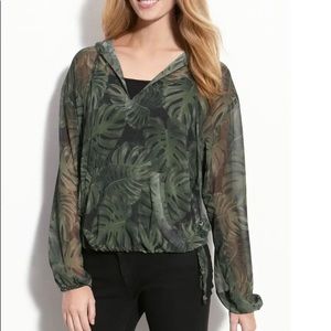 Michael Kors Sheer Drawstring Hoodie